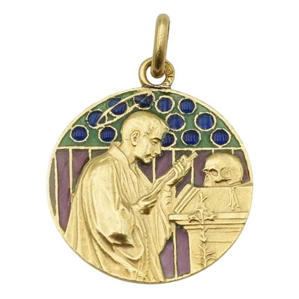 Aloysius De Gonzaga Enamel Pendant For Sale