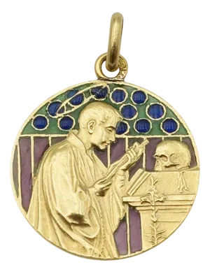 Aloysius De Gonzaga Enamel Pendant