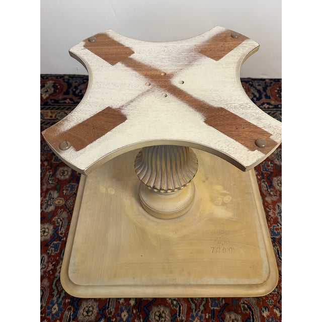 1960’s Italian Provincial Pedestal Marble Top End Table by Weiman For Sale - Image 10 of 12