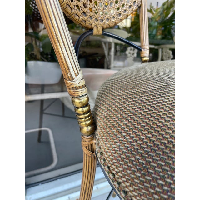 Wood Pair of Hollywood Regency Style Bar Stools For Sale - Image 7 of 10