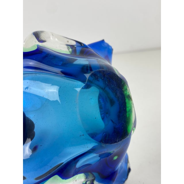 Mid-Century Modern Blue and Green Murano Glass Ashtray, 1950s For Sale - Image 3 of 7