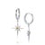 925 Sterling Silver Starburst Drop Earrings With Citrine Gemstone | Modern Hoop Dangle Earrings for Women - A Pair For Sale - Image 4 of 4
