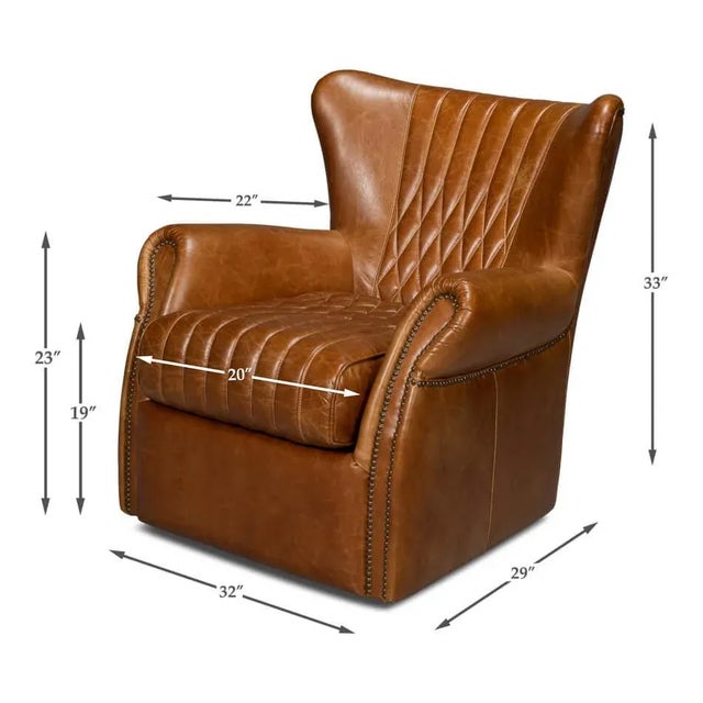 Classic Brown Leather Chair For Sale - Image 11 of 12