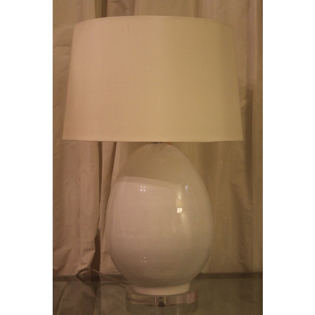 Modern EggShaped White Glass Table Lamp Chairish