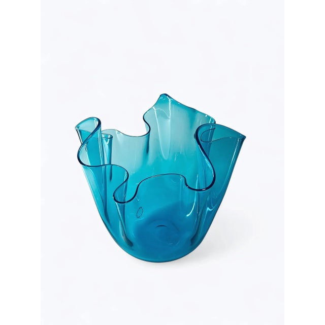 Iconic "Fazzoletto" (Handkerchief) Murano Glass Vase designed by Fulvio Bianconi for Venini. Signed and dated on the...