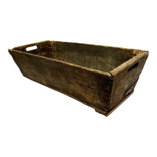 Vintage 1930s French Wine/Champagne Shallow Wood Market Crate For Sale