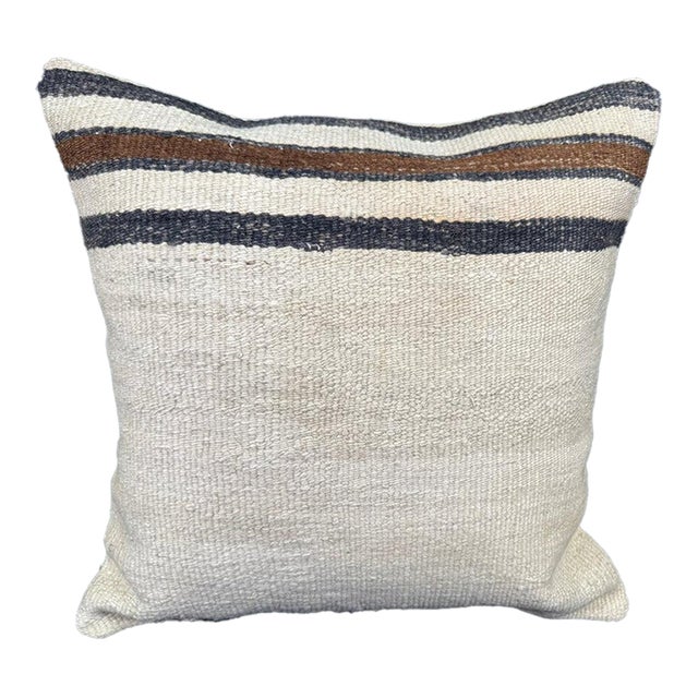 Turkish Hemp Pillow Cushion Natural Beige Black Cushion Cover 20x20 For Sale