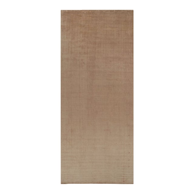 Rug & Kilim’s Oversized Contemporary Textural Rug in Beige-Brown Tones - 10x24 For Sale