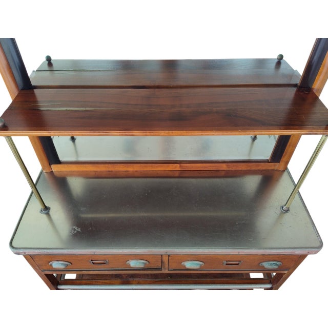 Brown 1990s Felix Monge French Bistro Bar Cabinet - Brass and Cherry Wood For Sale - Image 8 of 13