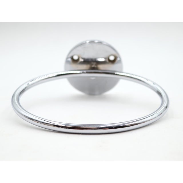 Modern Chrome Plated Brass Bathroom Hand Towel Ring For Sale - Image 3 of 5