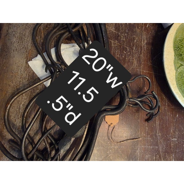 Art Deco Five Vintage Hand Wrought Iron Hangers For Sale - Image 3 of 5