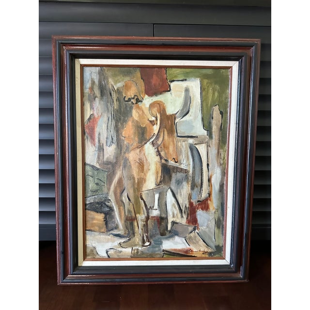 Vintage Large Lorraine Crawford Oil on Canvas Framed Abstract, Circa ...