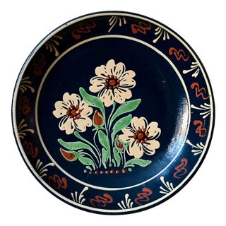 Decorative Glazed Terracotta Plate from Alsace Soufflenheim, 1940s For Sale