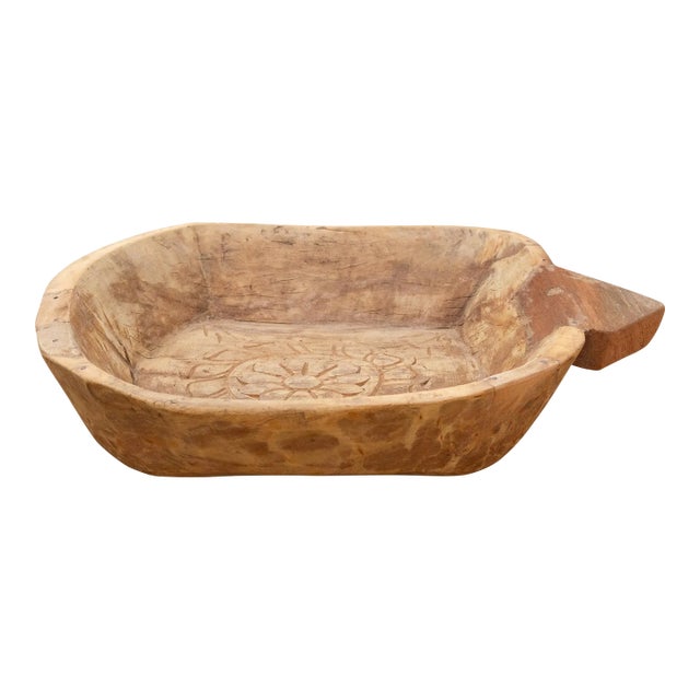 Primitive Carved Wood Swat Valley Bowl For Sale