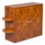 French Art Deco Burl Walnut Cabinet With Shelf Display For Sale