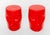 Pair of Philippe Starck for XO "Bonze" Stools, red glazed ceramic, labels to undersides. 18" H x 14.5" W x 12.5" D....