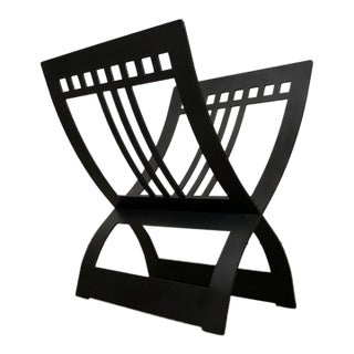Arts & Crafts Style Solid Metal Log Holder / Magazine Rack For Sale