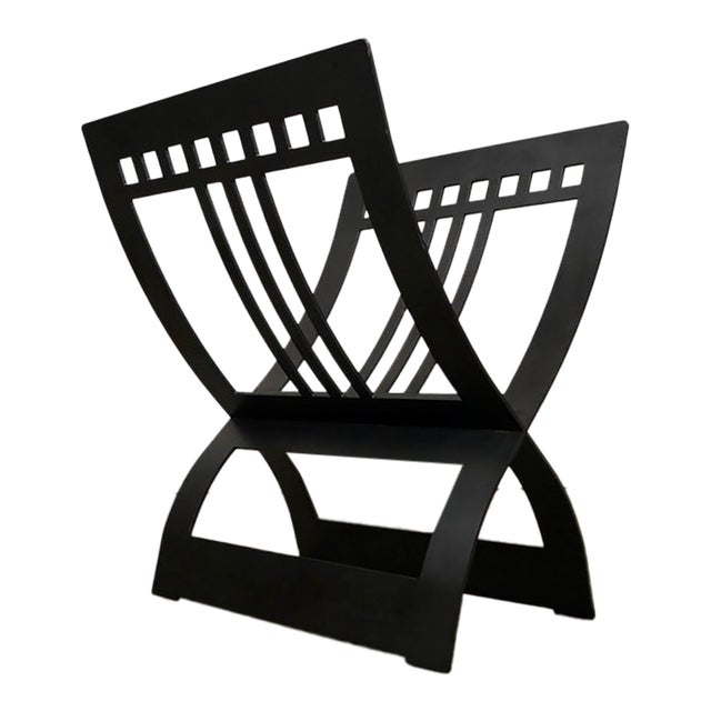 Arts & Crafts Style Solid Metal Log Holder / Magazine Rack For Sale