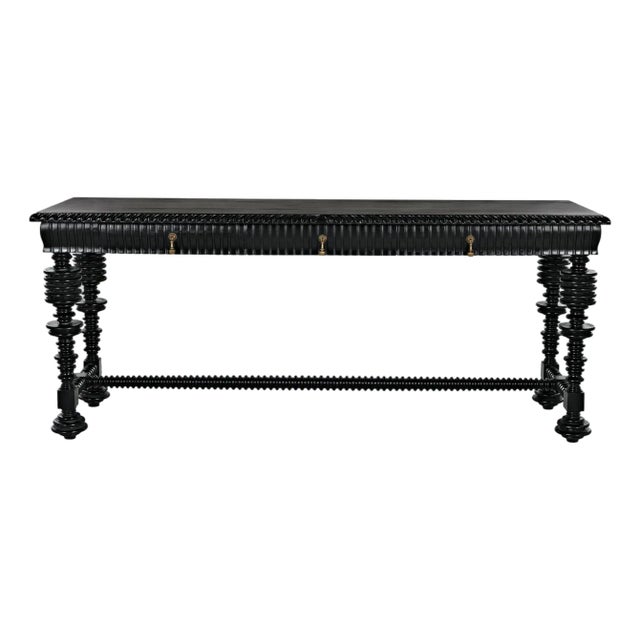 NOIR Portuguese Console, Hand Rubbed Black For Sale