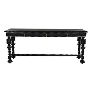Portuguese Console, Hand Rubbed Black For Sale