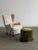 W21 D21 H18 Handcrafted ottoman newly fabricated with fresh foam and a green velvet upholstery. Made with removable solid...