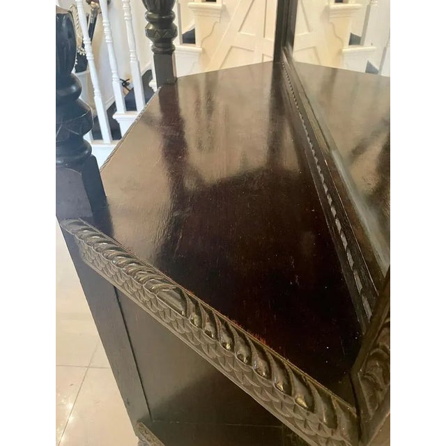 Brown Large Antique Victorian Carved Oak Side Cabinet For Sale - Image 8 of 16