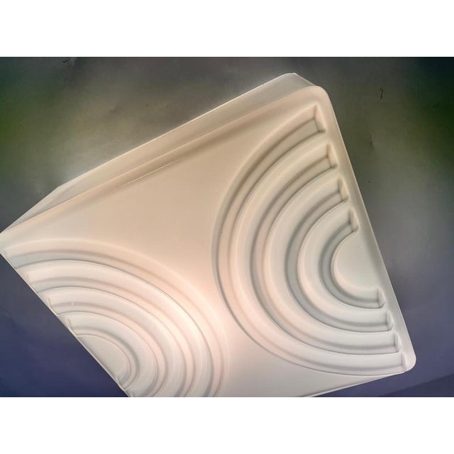 Mid-Century Milk Glass Flush Mount or Wall Light, Former Czechoslovakia, 1970s For Sale - Image 4 of 10