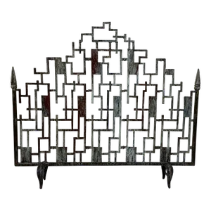 Cast Iron Cityscape Fireplace Screen