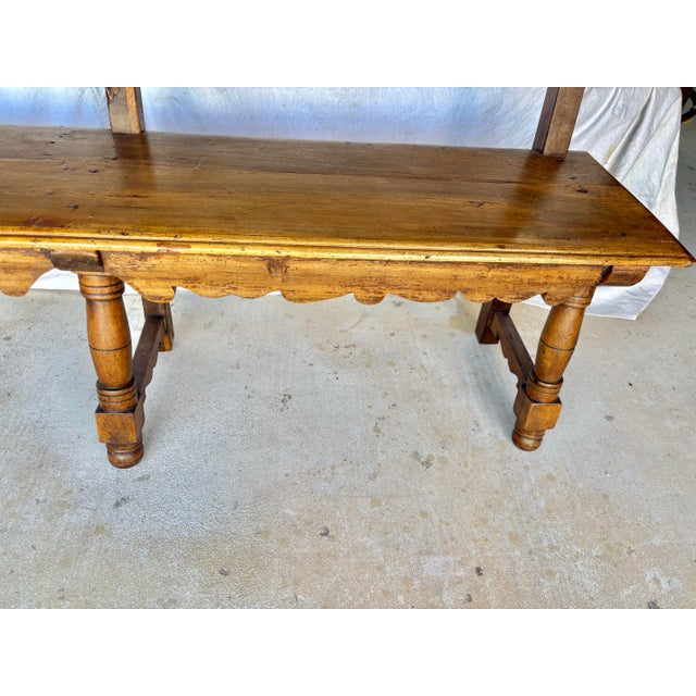 Brown Late 19th Century Italian Walnut Bench For Sale - Image 8 of 12