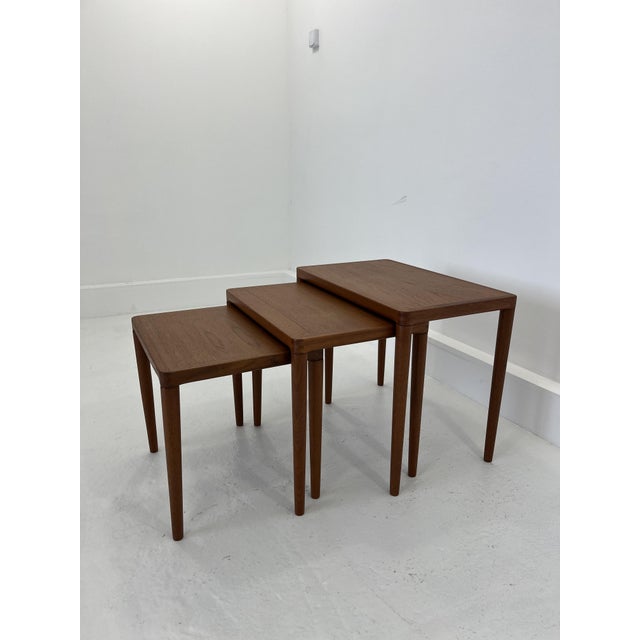 Brown Vintage Danish Nesting Tables in Teak, 1960s, Set of 3 For Sale - Image 8 of 10