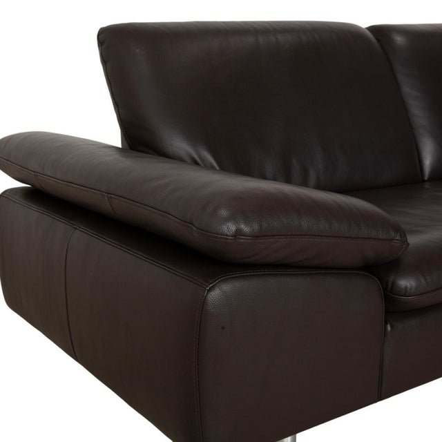 Brown Espresso Leather Loop Corner Sofa with Manual Function from Willi Schillig For Sale - Image 9 of 18