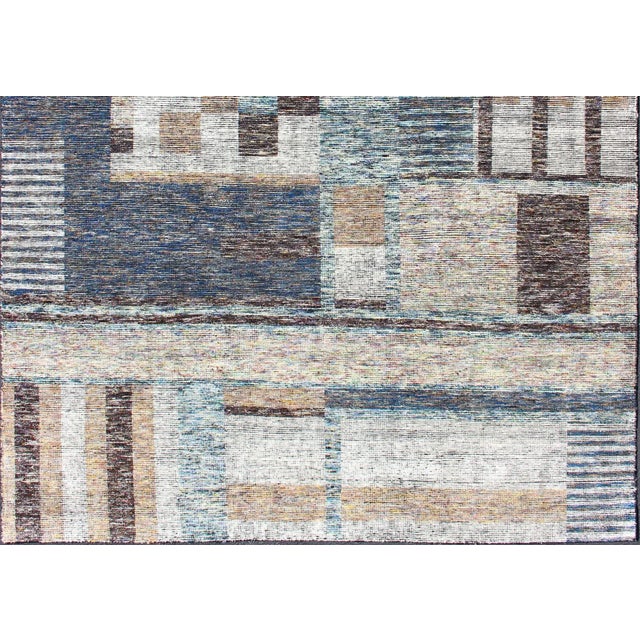 Multi-Colored Modern Design Distressed in Multi Colored & Abstract Modern Design For Sale - Image 4 of 13