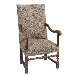 Antique French Armchair in the Style of Louis XIII in Unrestored Condition For Sale