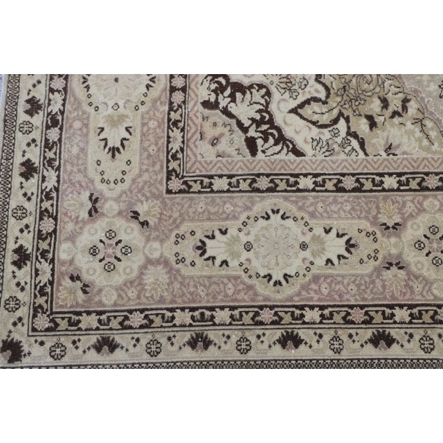 1940s Antique Persian Large Beige Natural Wool Rug For Sale - Image 11 of 13