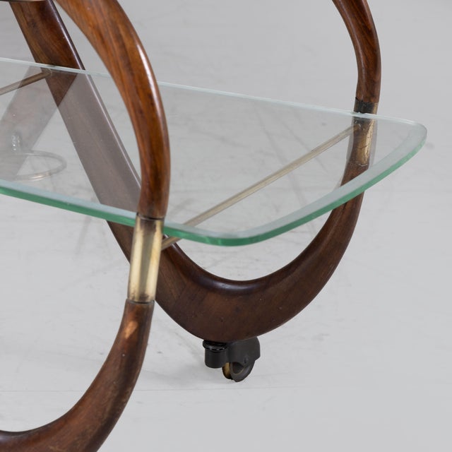 Vintage Wood and Glass Trolley, 1940 For Sale - Image 6 of 14