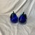 1950s Vintage Murano Cobalt Blue Art Glass Pear Bookends - Pair For Sale - Image 5 of 6