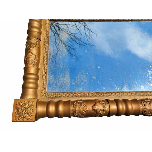 Mid 19th Century 19th Century American Empire Giltwood Split Baluster Wall Mirror For Sale - Image 5 of 17