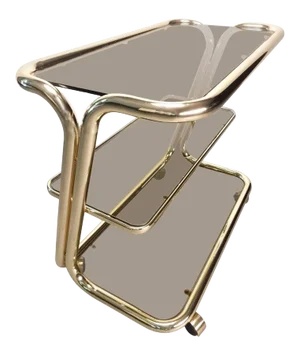 Sculptural Brass Tube Bar Cart by Morex of Italy