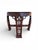 Contemporary Chinese Chippendale style glass top dining table, featuring cherry stained openwork wood frame with an...