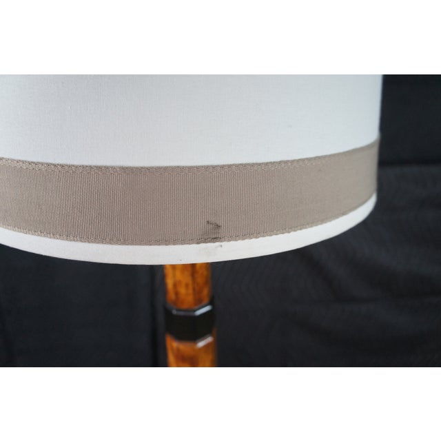 Brown Antique Art Deco Swedish Grace Period Ebonized Burl Wood Floor Lamp 69" For Sale - Image 8 of 17