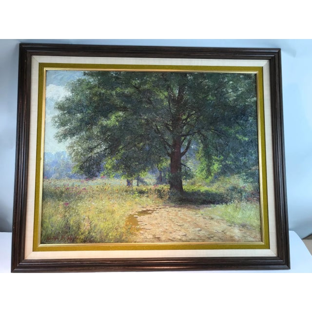 Framed Adolph Schulz Oak Tree in Sprigs Park Delavan, Wisconsin , Circa 1915 For Sale - Image 9 of 9