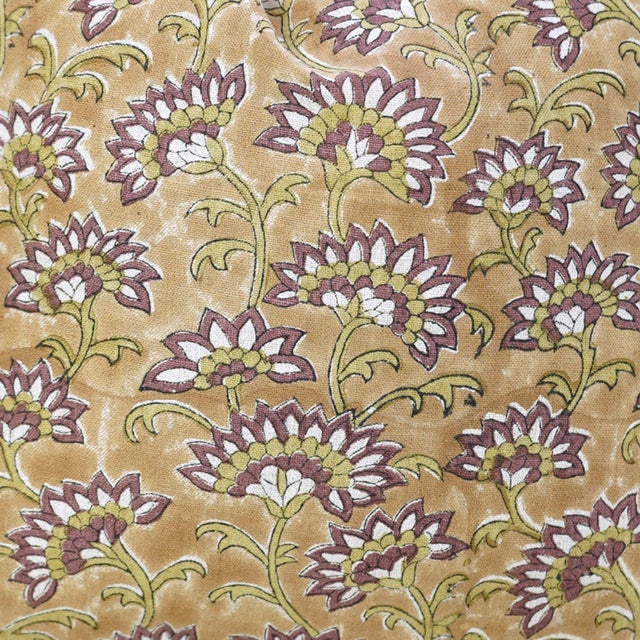 Textile Fabdivine Rajnigandha Handmade Block Print Pillow Covers 12x20 Inches Pure Linen Floral Decorative Cushion Cover For Sale - Image 7 of 9