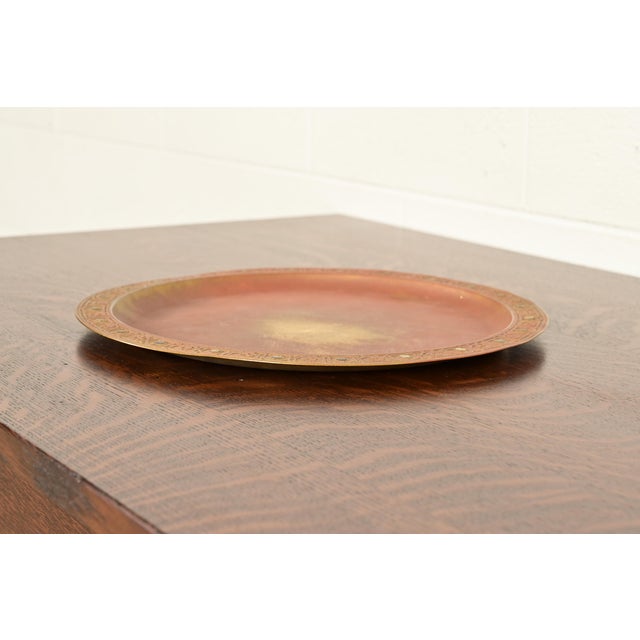 Tiffany Studios Tiffany Studios New York Bronze Large Tray With Abalone Inlay For Sale - Image 4 of 10