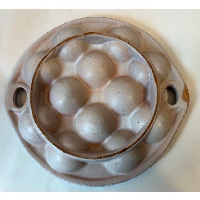 Vintage French Pule and Ivory Escargot Plate For Sale - Image 4 of 5
