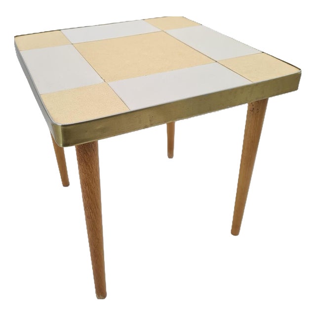 Small Mid-Century Modern Coffee Table with Ceramic Top, 1960s-1970s For Sale