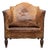 French Sheep Leather and Velvet Lounge Chair in the style of Louis Chambry, 1920s For Sale