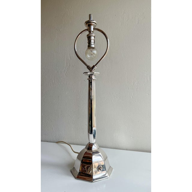 Silvered Bronze Table Lamp Orient Express by René Prou, 1920s For Sale - Image 15 of 18
