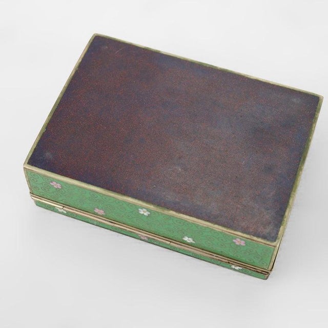Antique Japanese Floral Cloisonne Enameled Jewelry Box C1920 For Sale - Image 10 of 10