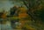 An original watercolor painting on paper by John Pedder, R.I., British artist 1850-1929, "Near Hurley on Thames" scene of...
