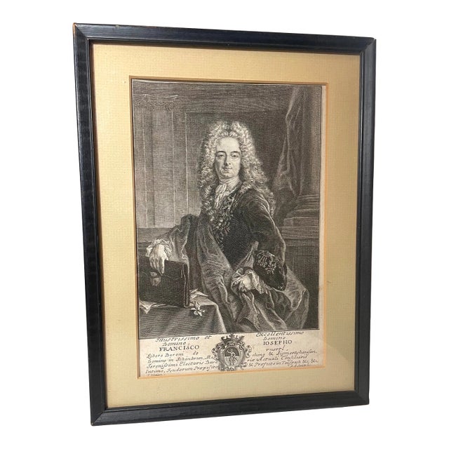 Rare Antique 1600's Original Franz Joseph Unerti Copper Engraving Print Etching For Sale